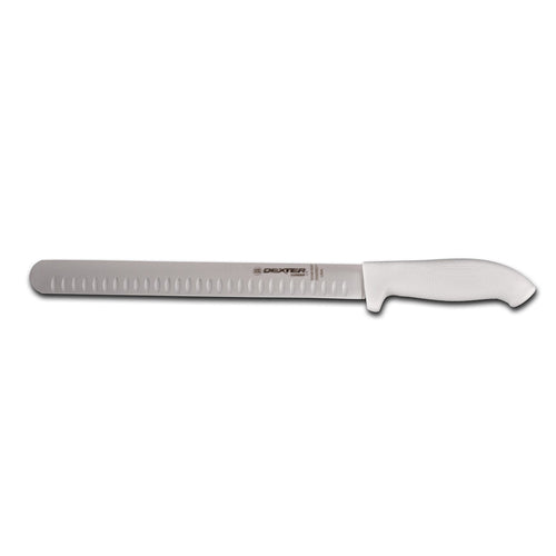 Dexter Russell SG140-12GE-PCP 12" Slicer W/ Soft White Rubber Handle, Carbon Steel-cityfoodequipment.com