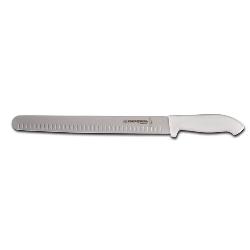 Dexter Russell SG140-14WGE-PCP 14" Slicer W/ Soft White Rubber Handle, Carbon Steel-cityfoodequipment.com