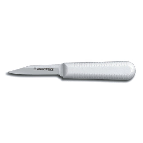 Dexter Russell SG107PCP 3 1/4" Paring Knife W/ Soft White Rubber Handle, Carbon Steel-cityfoodequipment.com
