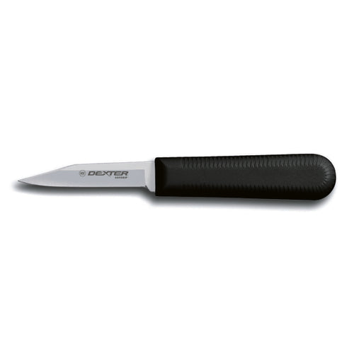 Dexter Russell SG107B-PCP 3 1/4" Paring Knife W/ Soft Black Rubber Handle, Carbon Steel-cityfoodequipment.com