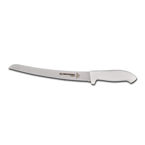 Dexter Russell SG147-10SC-PCP 10" Bread Knife W/ Soft White Rubber Handle, Carbon Steel-cityfoodequipment.com