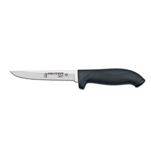 Dexter Russell S360-5SC-PCP 5" Stamped Utility Knife W/ Scalloped Edge, Carbon Steel-cityfoodequipment.com