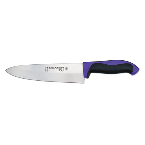 Dexter Russell S360-8P-PCP 8" Stamped Chef's Knife W/ Straight Edge, Carbon Steel-cityfoodequipment.com