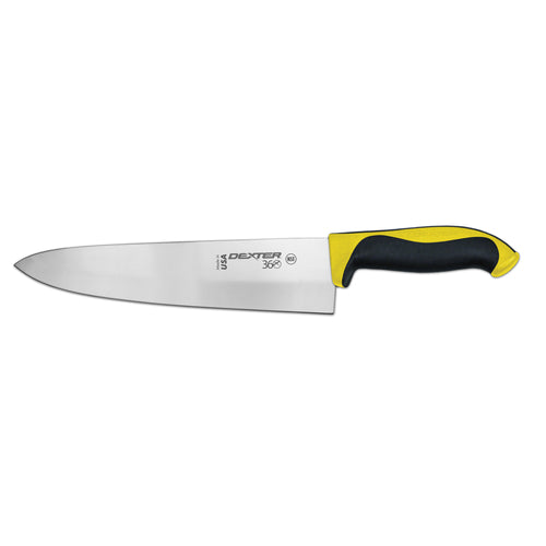 Dexter Russell S360-10Y-PCP 10" Stamped Chef's Knife W/ Straight Edge, Carbon Steel-cityfoodequipment.com