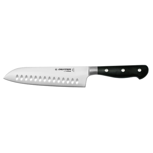Dexter Russell 38463 7" Santoku Knife W/ Stainless Steel Blade & Black POM Handle-cityfoodequipment.com