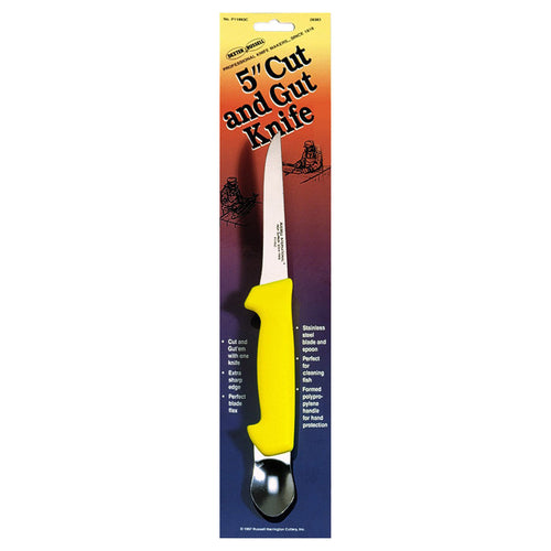 Dexter Russell P11893C 5" Cut & Gut Knife W/ Polypropylene Yellow Handle, Carbon Steel-cityfoodequipment.com