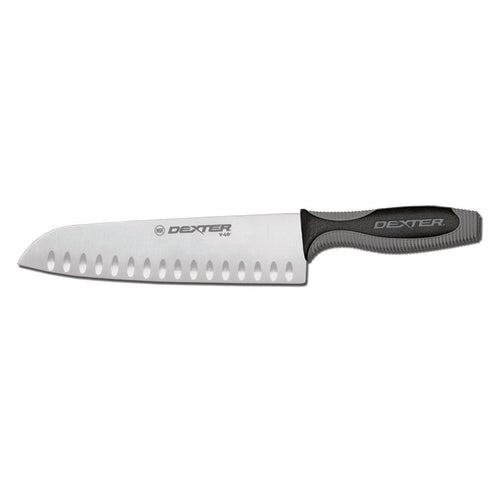Dexter Russell V144-9GE-PCP 9" Santoku Chef's Knife W/ Soft Rubber Handle, Carbon Steel-cityfoodequipment.com