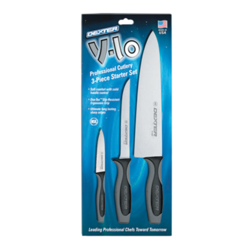 Dexter Russell V3CP 3 Piece Cutlery Set - (1) 10" Cook's, (1) 6" Boning & (1) 3 1/2" Paring Knives-cityfoodequipment.com