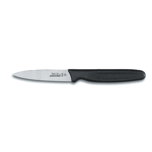 Dexter Russell 30500 3 1/2" Paring Knife W/ Black Plastic Handle, Carbon Steel-cityfoodequipment.com