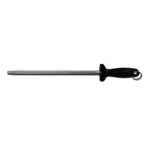 Dexter Russell 30505 12" Sharpening Steel W/ Black Plastic Handle, Carbon Steel-cityfoodequipment.com