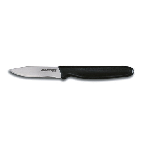 Dexter Russell P40003 2 3/4" Paring Knife W/ Polypropylene Black Handle, Carbon Steel-cityfoodequipment.com