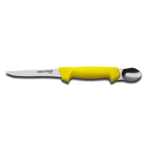 Dexter Russell P11893 5" Cut & Gut Knife W/ Polypropylene Yellow Handle, Carbon Steel-cityfoodequipment.com