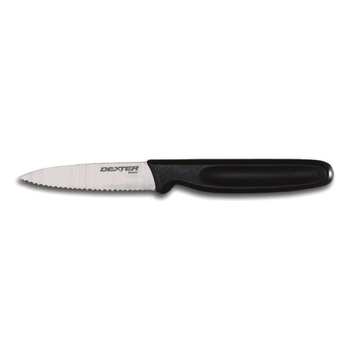 Dexter Russell P40846 3 1/4" Paring Knife W/ Polypropylene Black Handle, Carbon Steel-cityfoodequipment.com