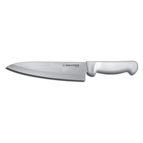 Dexter Russell P94801 8" Chef's Knife W/ Polypropylene White Handle, Carbon Steel-cityfoodequipment.com