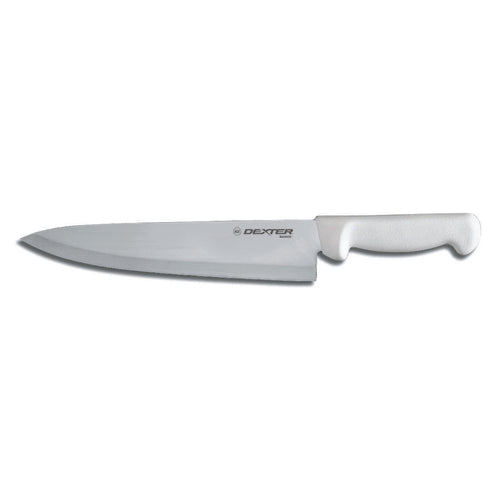 Dexter Russell P94802 10" Chef's Knife W/ Polypropylene White Handle, Carbon Steel-cityfoodequipment.com