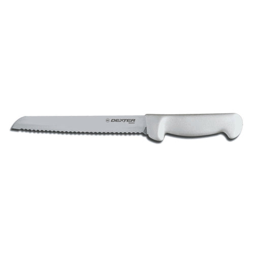 Dexter Russell P94803 8" Bread Knife W/ Polypropylene White Handle, Carbon Steel-cityfoodequipment.com