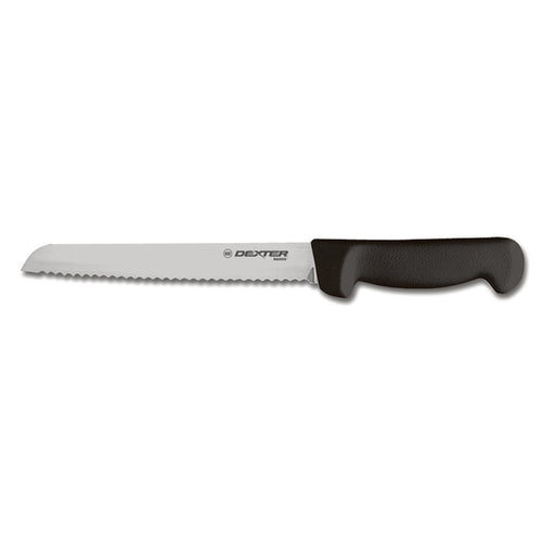 Dexter Russell P94803B 8" Bread Knife W/ Polypropylene Black Handle, Carbon Steel-cityfoodequipment.com