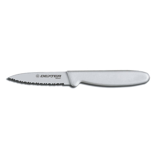 Dexter Russell P94846 3 1/8" Paring Knife W/ Polypropylene White Handle, Carbon Steel-cityfoodequipment.com