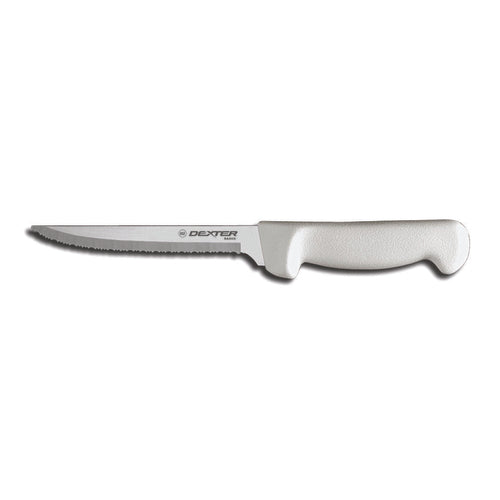 Dexter Russell P94848 8" Utility Knife W/ Polypropylene White Handle, Carbon Steel-cityfoodequipment.com