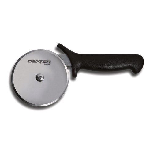Dexter Russell P94ZZA-4 4" Pizza Cutter W/ Black Plastic Handle, Carbon Steel-cityfoodequipment.com