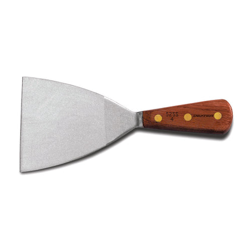 Dexter Russell 525S-4 4" Griddle Scraper W/ Rosewood Handle, Carbon Steel-cityfoodequipment.com