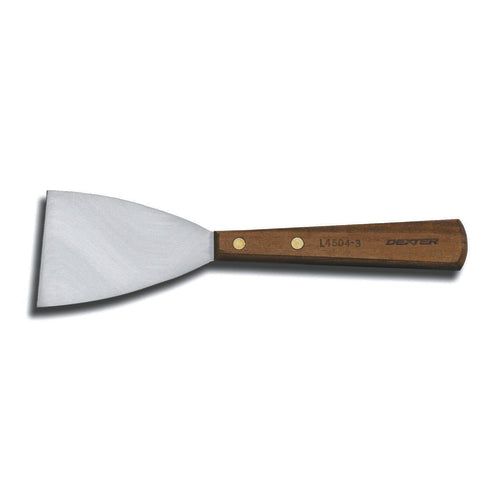 Dexter Russell L4504 3" Griddle Scraper W/ Walnut Handle, Carbon Steel-cityfoodequipment.com