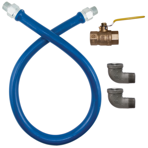 Dormont 16100BPV48BXFT 48" Food Truck Grade Gas Connector Kit W/ 1" Male/male Couplings-cityfoodequipment.com
