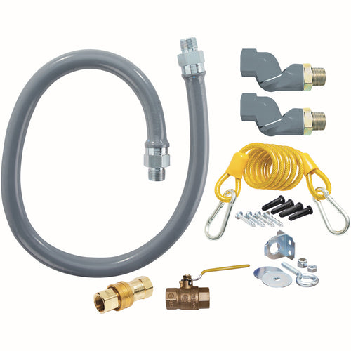 Dormont RG752S36 36" Gas Connector Kit W/ 3/4" Male/male Couplings - (1) Quick Disconnect & (2) Swivelguards-cityfoodequipment.com