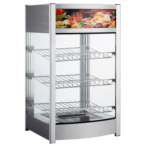 Doughxpress DXP-DW18 18" Full Service Countertop Heated Display Case - (3) Shelves, 120v-cityfoodequipment.com