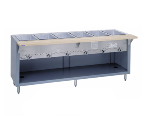 Duke G-5-CBSS 74" Hot Food Table w/ (5) Wells & Undershelf, Natural Gas-cityfoodequipment.com
