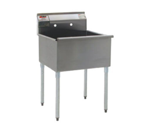 Eagle Group 2124-1-16/4-1X Utility Sink - 1-Bowl & 8" Splash, Galvanized Legs, 16/430 Steel, 21x24x14-cityfoodequipment.com
