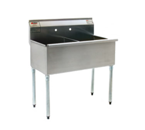 Eagle Group 2136-2-16/4 37 3/8" 2 Compartment Sink W/ 18"L X 21"W Bowl, 13 3/8" Deep-cityfoodequipment.com