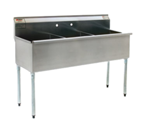 Eagle Group 2148-3-16/4 49 3/8" 3 Compartment Sink W/ 16"L X 21"W Bowl, 13 3/8" Deep-cityfoodequipment.com