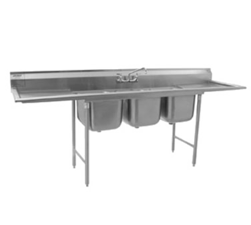 Eagle Group 314-16-3-18 90" 3 Compartment Sink W/ 16"L X 20"W Bowl, 13 1/2" Deep-cityfoodequipment.com