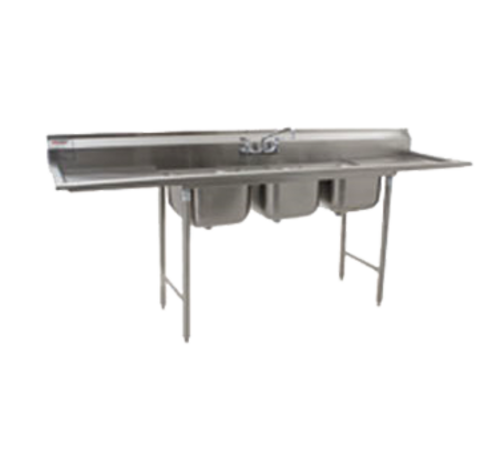 Eagle Group 412-16-3-18 90" 3 Compartment Sink w/ 16"L x 20"W Bowl, 10 1/2" Deep-cityfoodequipment.com