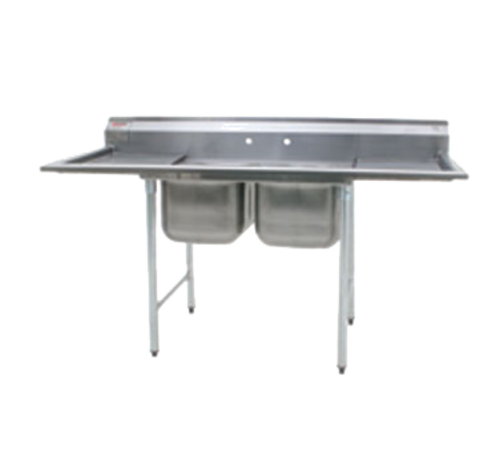 Eagle Group 414-16-2-18 72 1/4" 2 Compartment Sink w/ 16"L x 20"W Bowl, 13 1/2" Deep-cityfoodequipment.com