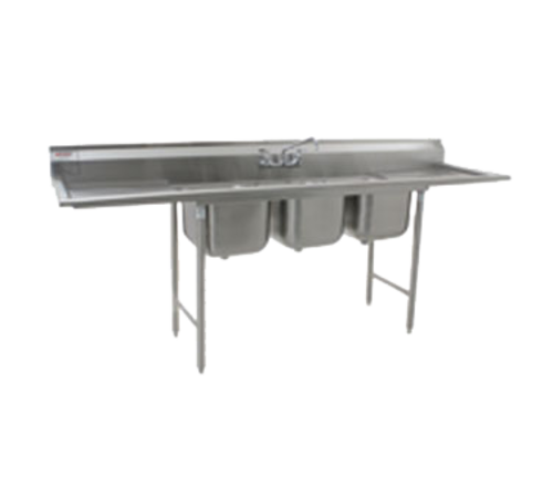 Eagle Group 414-18-3-24 108" 3 Compartment Sink w/ 18"L x 24"W Bowl, 13 1/2" Deep-cityfoodequipment.com
