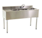 Eagle Group B4L-18 48" Underbar Sink Unit w/ (3) Compartments, 12" Left Drainboard-cityfoodequipment.com