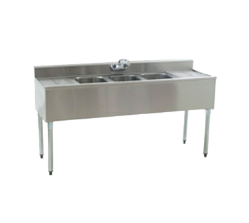 Eagle Group B6C-4-18 72" Underbar Sink Unit w/ (4) Compartments, 12 1/2" Left & Right Drainboards-cityfoodequipment.com
