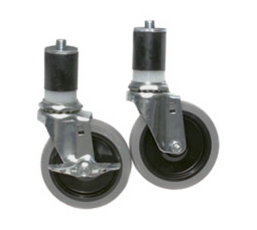 Advance Tabco TA-25 Casters, 5", Swivel, Rubber Wheels, Set of 4, 2 - Brakes-cityfoodequipment.com