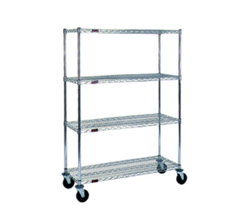 Eagle Group CC1848C-SB Stem Caster Cart - (4) 18X48" Shelf, Resilient Tread, 2-Brake, Chrome-Plated-cityfoodequipment.com