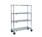 Eagle Group CC1848C-SB Stem Caster Cart - (4) 18X48" Shelf, Resilient Tread, 2-Brake, Chrome-Plated-cityfoodequipment.com