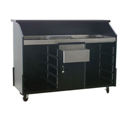 Eagle Group DPB-5 63" Portable Bar w/ Ice Bin & Double-Tier Speed Rail, Black-cityfoodequipment.com