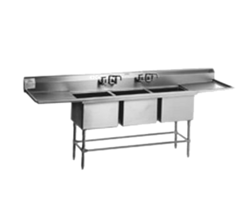 Eagle Group FN2860-3-24-14/3 114" 3 Compartment Sink w/ 20"L x 28"W Bowl, 14" Deep-cityfoodequipment.com