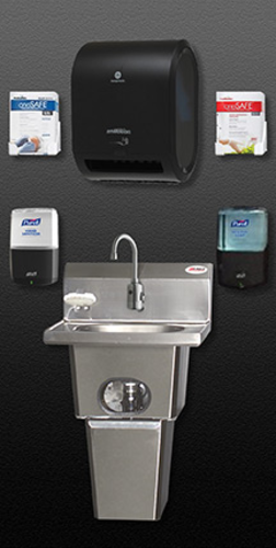 Eagle Group HFL-5000 Wall Mount Touchless Hand Sink w/ Waste Receptacle, Soap Dispenser-cityfoodequipment.com