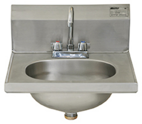 Eagle Group HSAD-10-F Wall Mount Commercial Hand Sink w/ 13 1/2"L x 9 3/4"W x 6 3/4"D Bowl, Gooseneck Faucet-cityfoodequipment.com