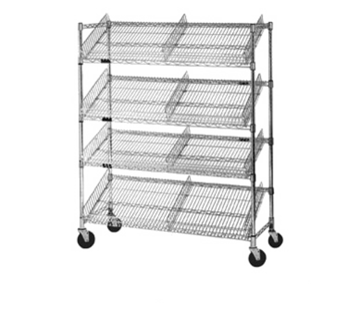 Eagle Group M1848C-4 Visual Merchandising Cart - (4) 18x48" Shelves, Zinc Finish-cityfoodequipment.com