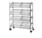 Eagle Group M1848C-4 Visual Merchandising Cart - (4) 18x48" Shelves, Zinc Finish-cityfoodequipment.com