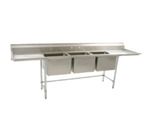 Eagle Group S16-28-3-18 103" 3 Compartment Sink w/ 20"L x 28"W Bowl, 14" Deep-cityfoodequipment.com