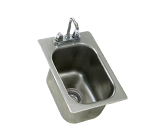 Eagle Group SR10-14-9.5-1-1X Drop In Sink Bowl - (1) 14x10x9 1/2" Bowl, Deck Mount Gooseneck Faucet-cityfoodequipment.com